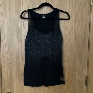 Ladies Harley Davidson Cancun Black Tank Top Mesh Rhinestones